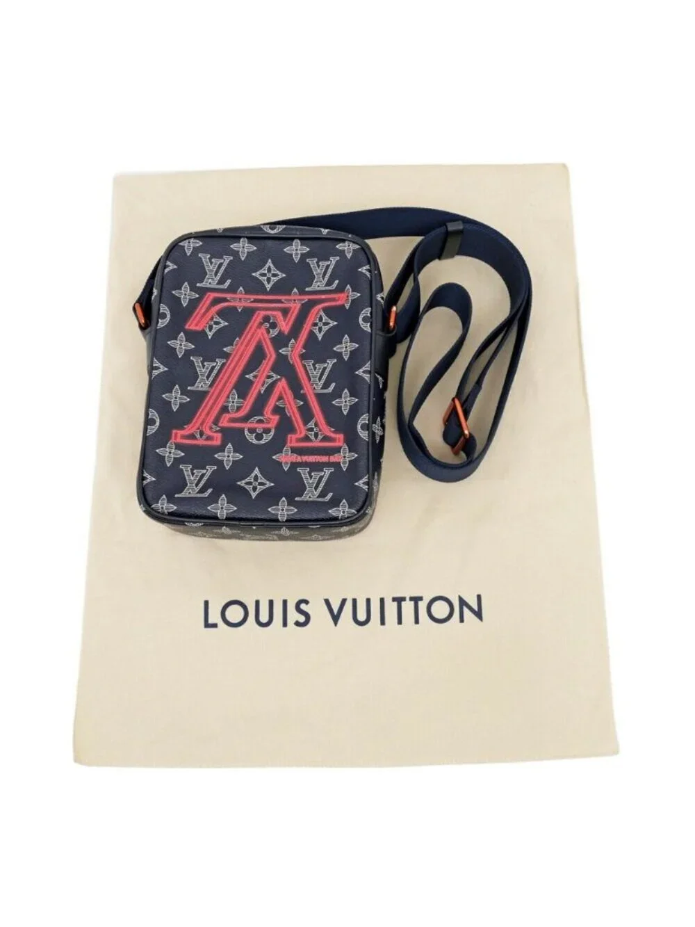Louis Vuitton Danuve PM Monogram Shoulder Bag Navy
